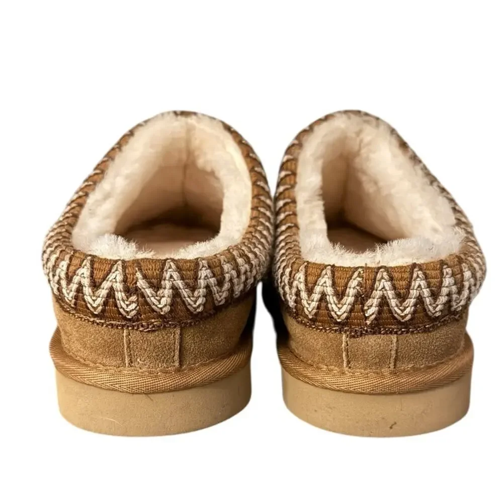 Fireside Dearfoams Grafton Genuine Shearling Suede Clog Slippers 12